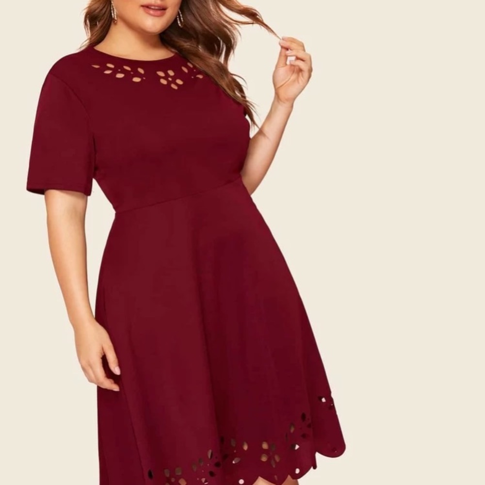 Laser Cut Solid Dress